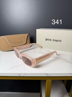 Palm Angels Blush Pink Thick-Frame Sunglasses